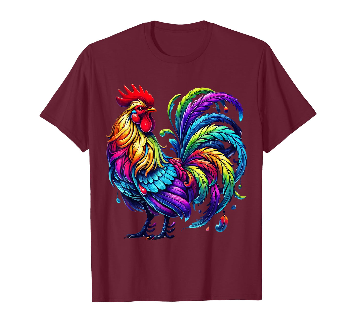 Chicken Colourful Art Animal Graphic Motif Chicken T-Shirt