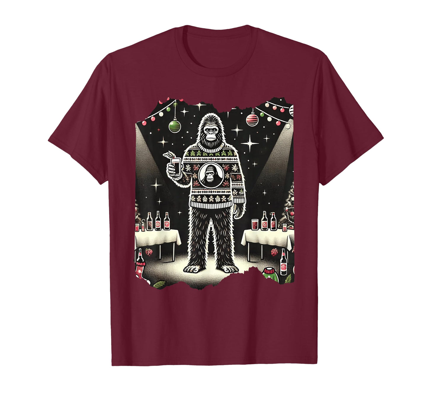 Cute Funny Bigfoot Sasquatch Ugly Christmas Xmas Bigfoot T-Shirt
