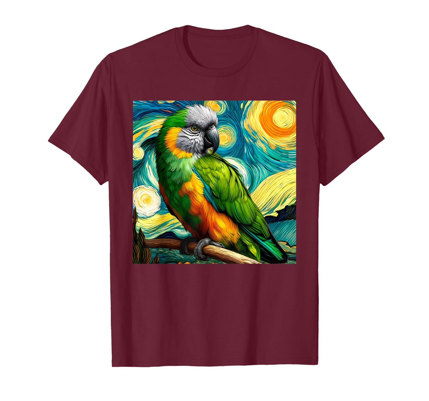 Senegal Parrot Owner Bird Breeder Starry Night Van Gogh Art T-Shirt