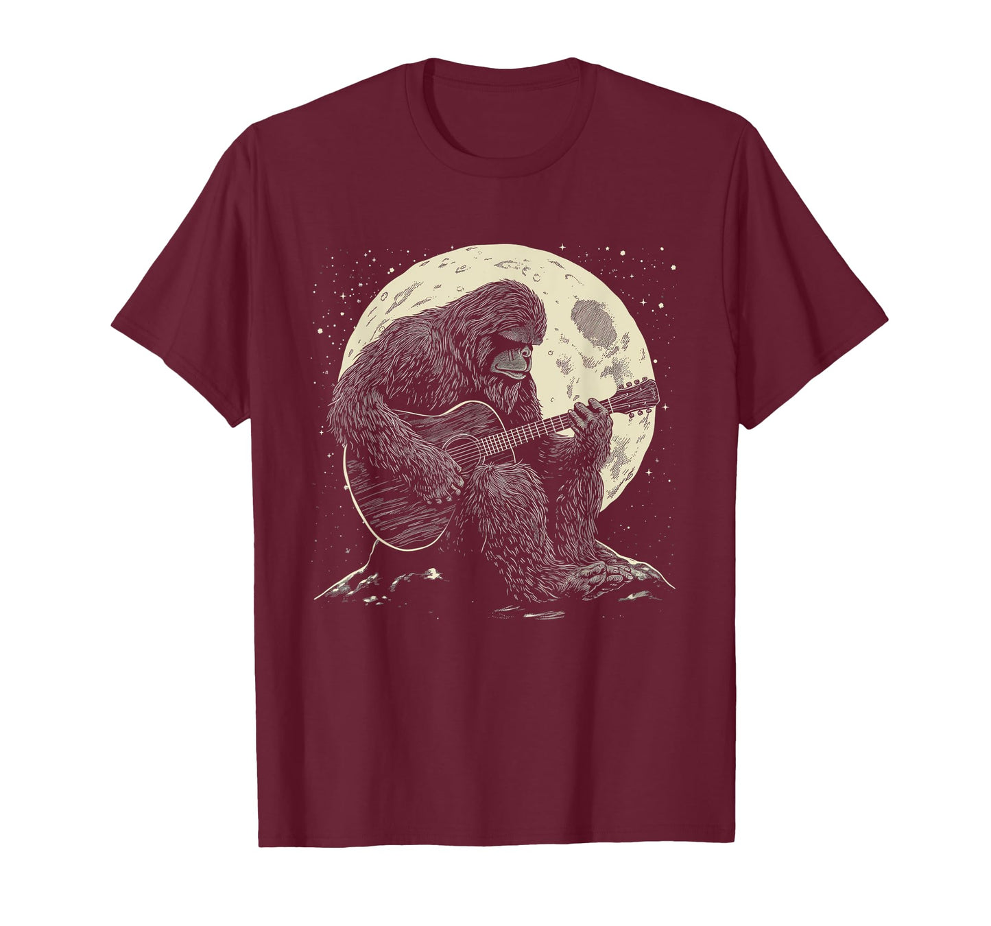 Bigfoot Playing Guitar Player Funny Sasquatch Guitarist T-Shirt