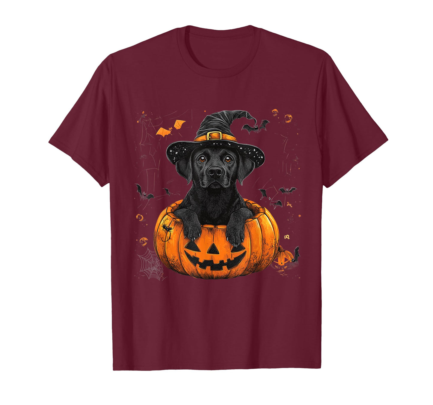 Black Lab Labrador Pumpkin Halloween Thanksgiving Men Women T-Shirt