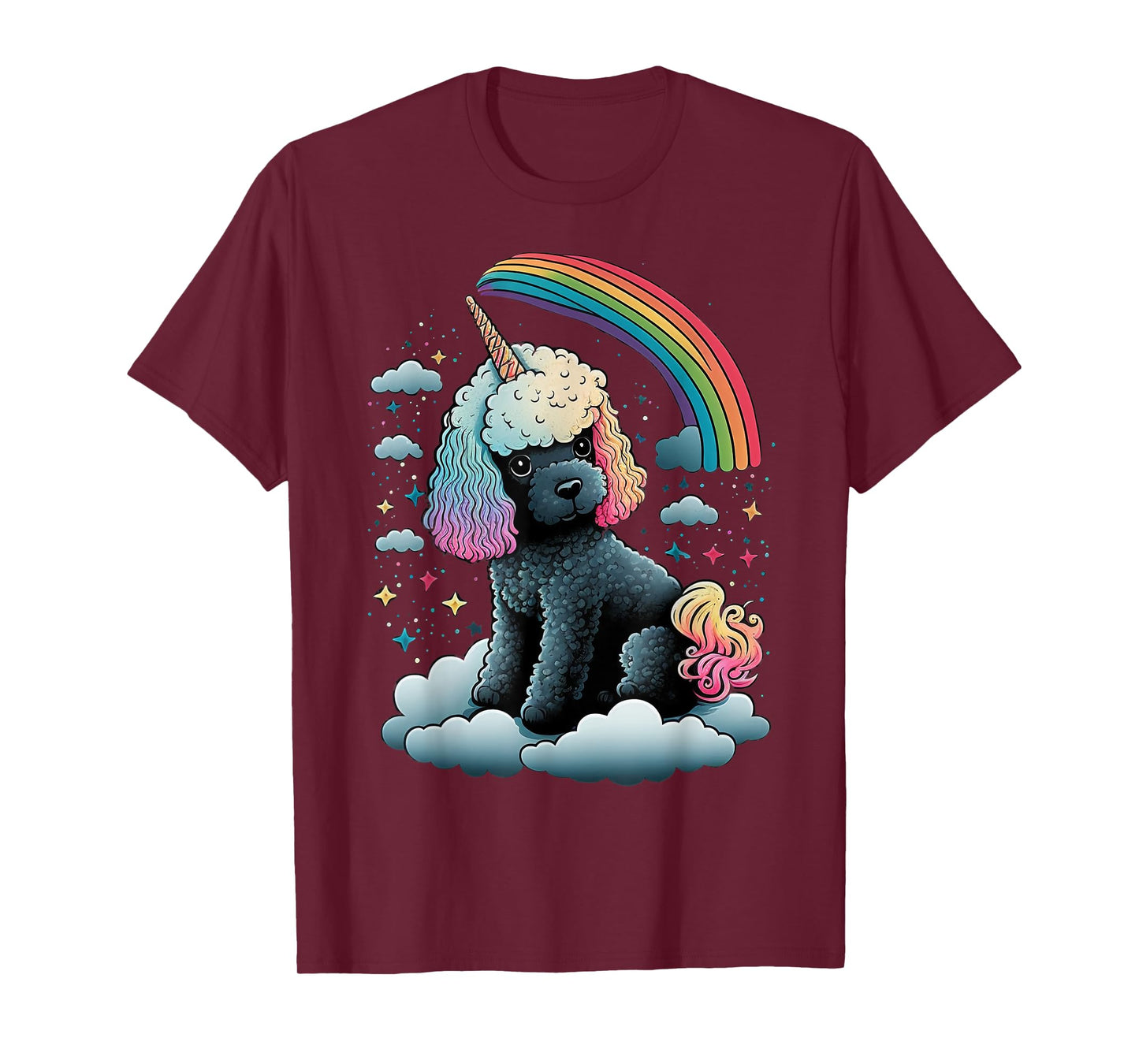 Toy Poodle Unicorn on Rainbow Unicorn Poodle T-Shirt