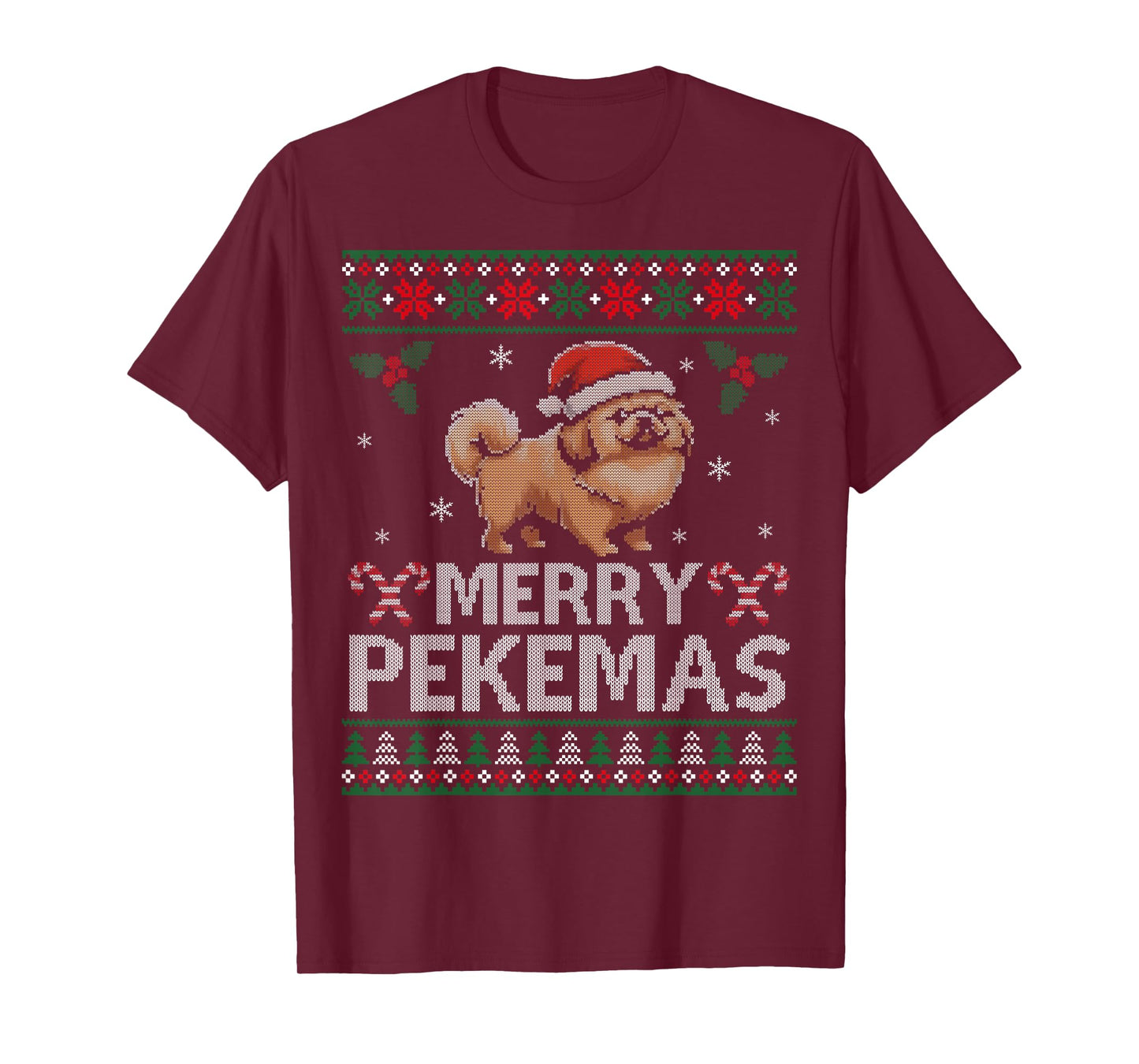 Pekingese Dog Lover Christmas Ugly Xmas Sweater Peke Gift T-Shirt for Men Women Kids