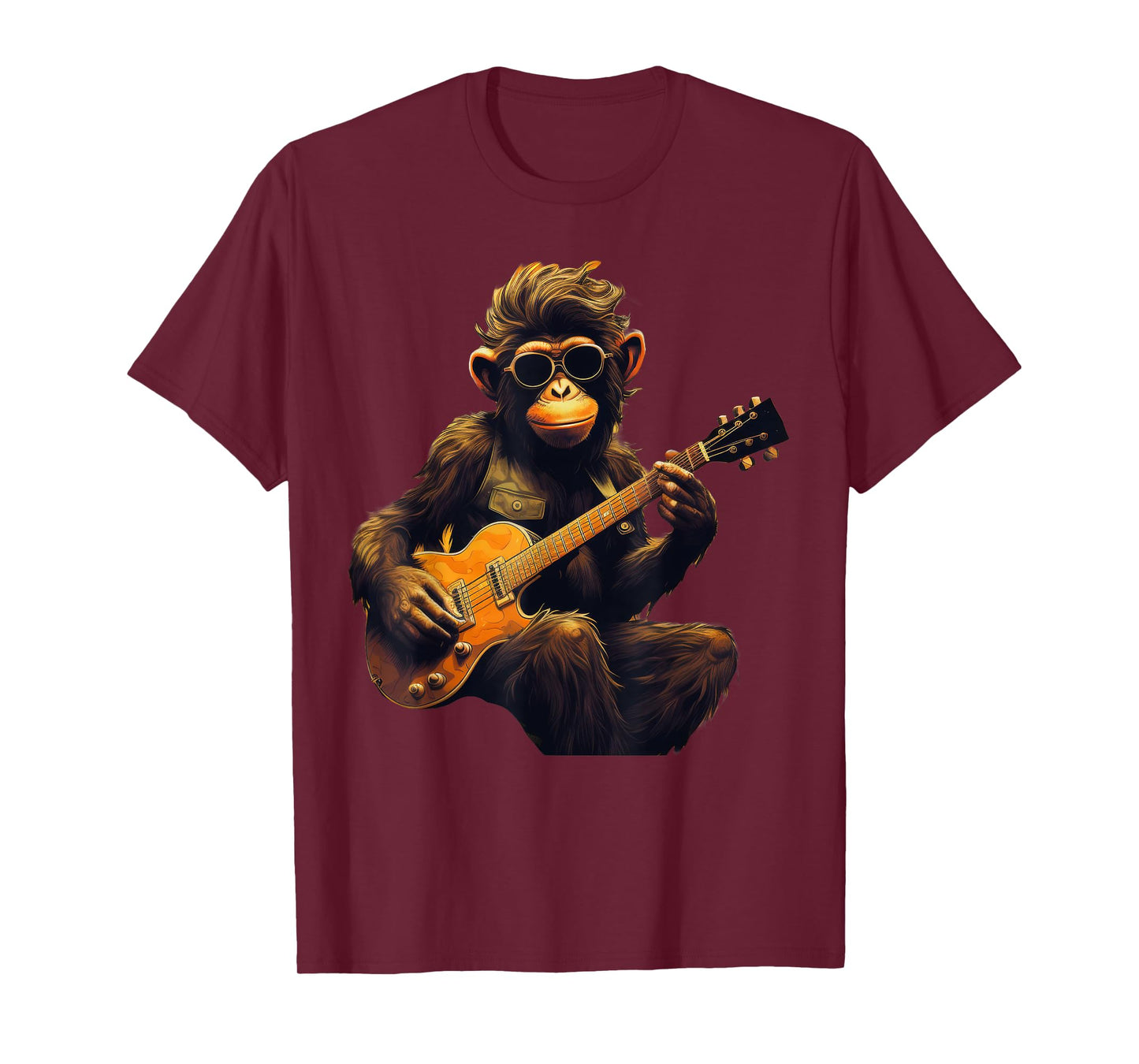 Cute Monkey Playing Guitar Monkeys Musician Music T-Shirt