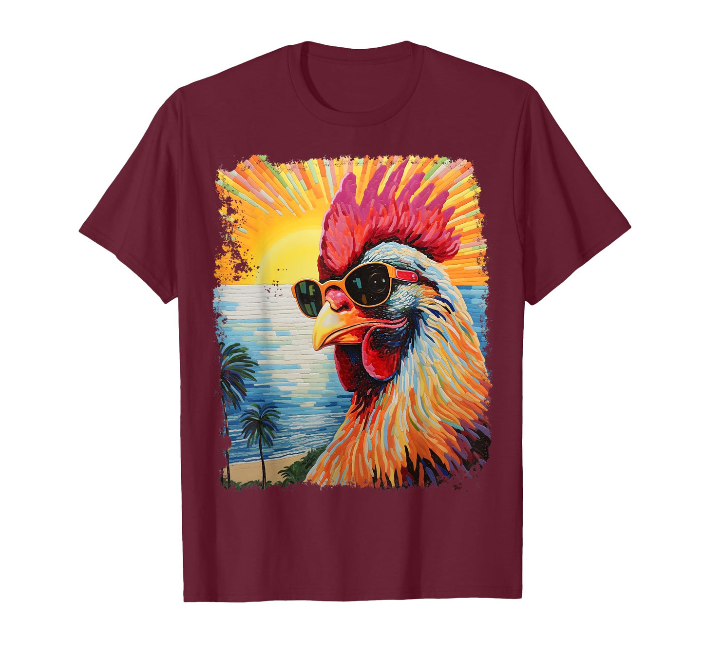 Pop Art Colorful Hawaiian Chicken T-Shirt