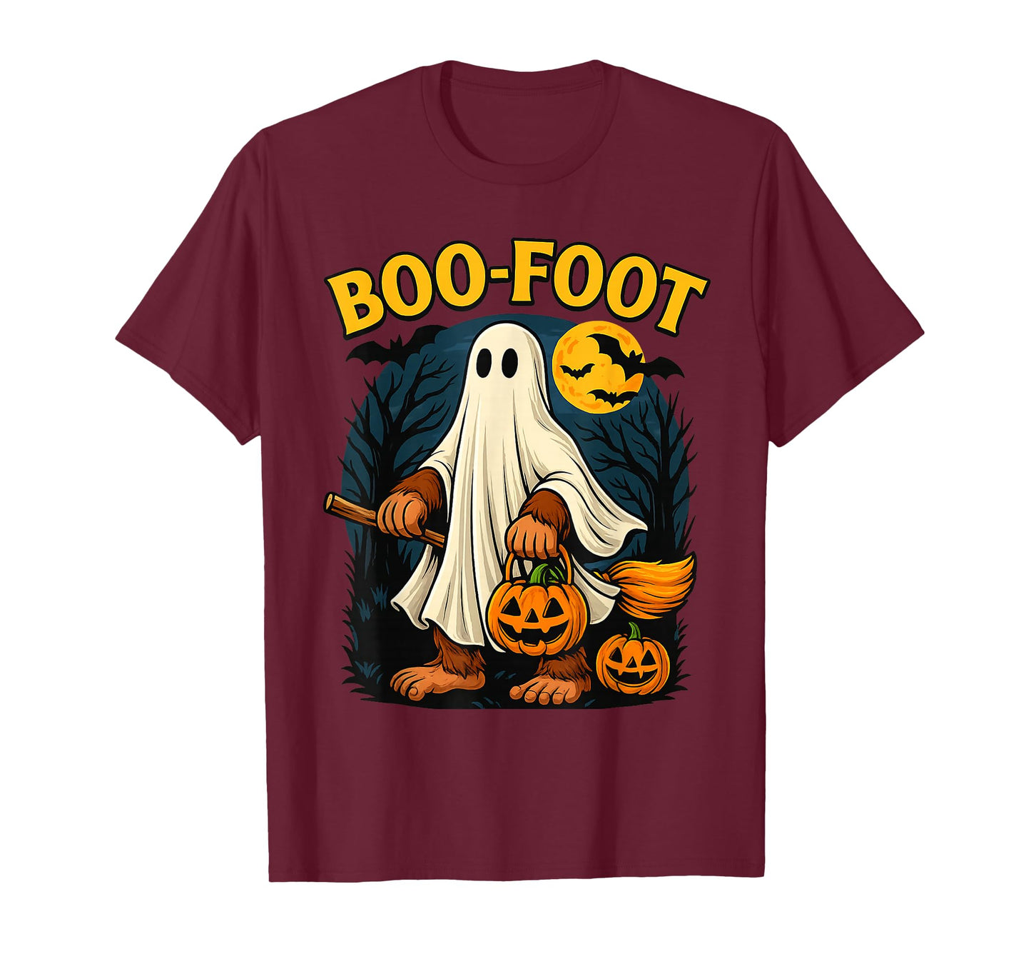 Boo-Foot Funny Bigfoot Ghost Costume Halloween Sasquatch T-Shirt