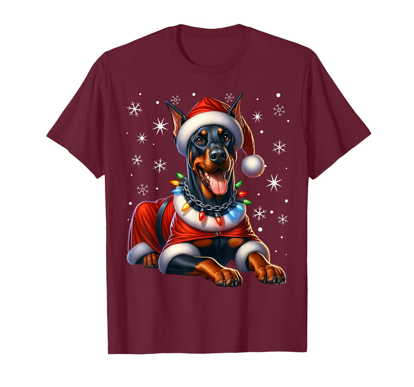 Doberman Santa Claus Costume Doberman Xmas Doberman T-Shirt