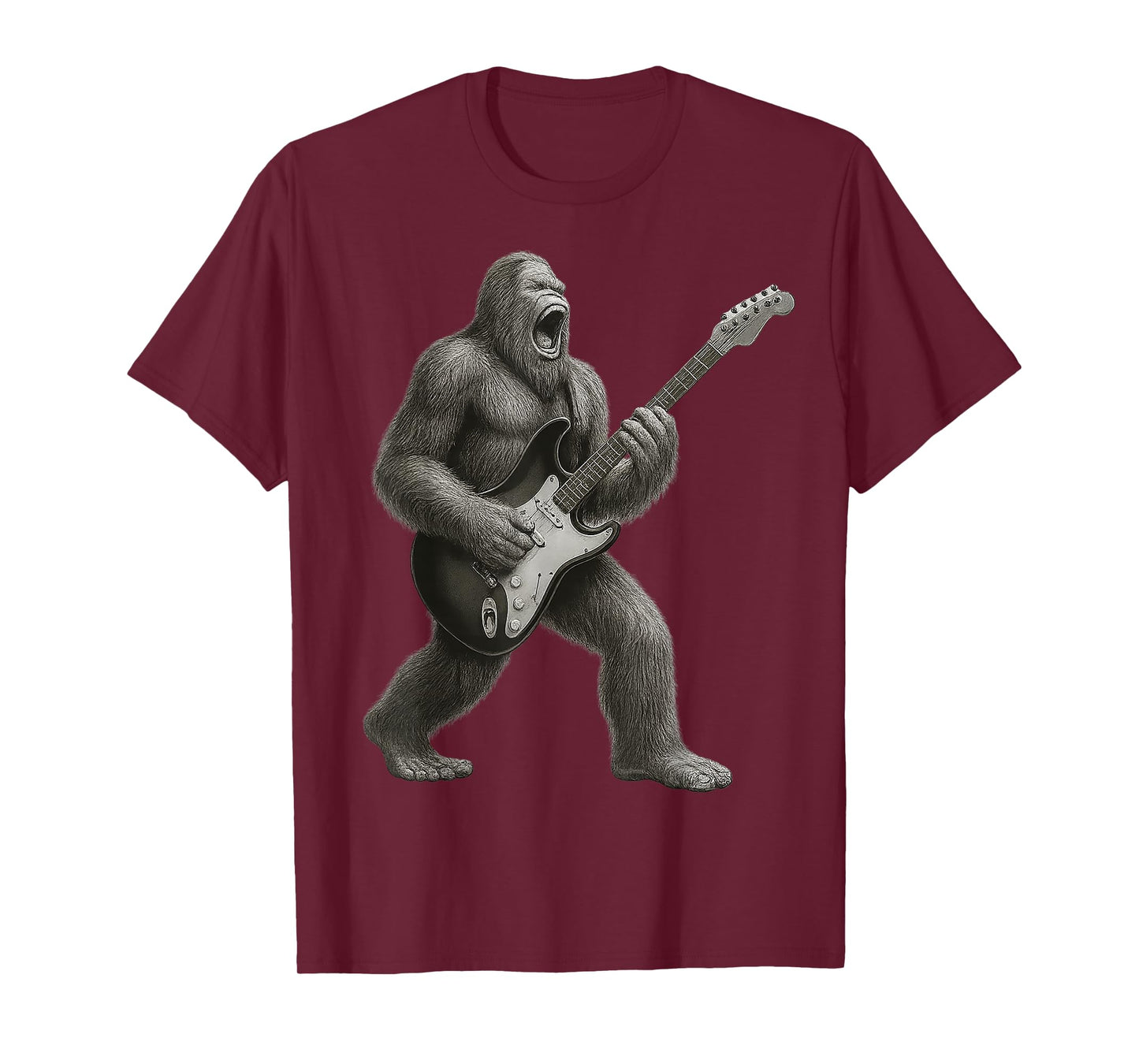 Bigfoot Playing Guitar Rock and Roll Gift Men Women Boy Girl T-Shirt