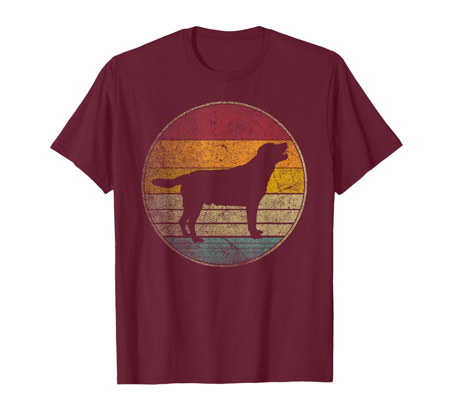 Labrador Retriever Dog Vintage Distressed Retro Silhouette T-Shirt for Men Women Kids