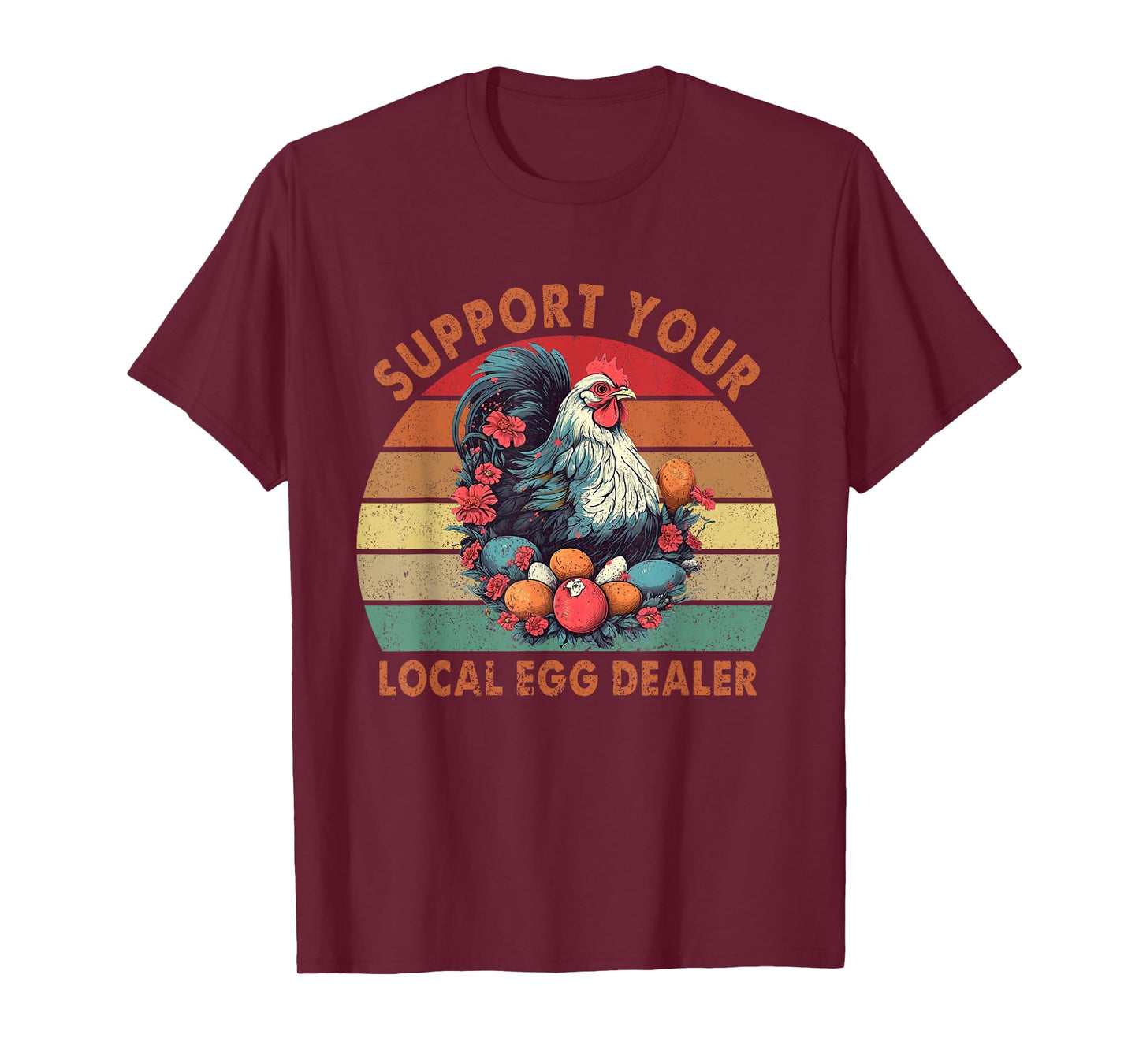 Vintage Farmer Chicken Lover Support Your Local Egg Dealer T-Shirt