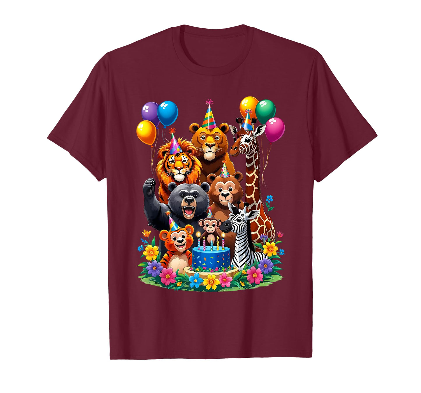 Kids Zoo Animal Birthday Party Outfit Toddler Girl Boy 6-8 T-Shirt
