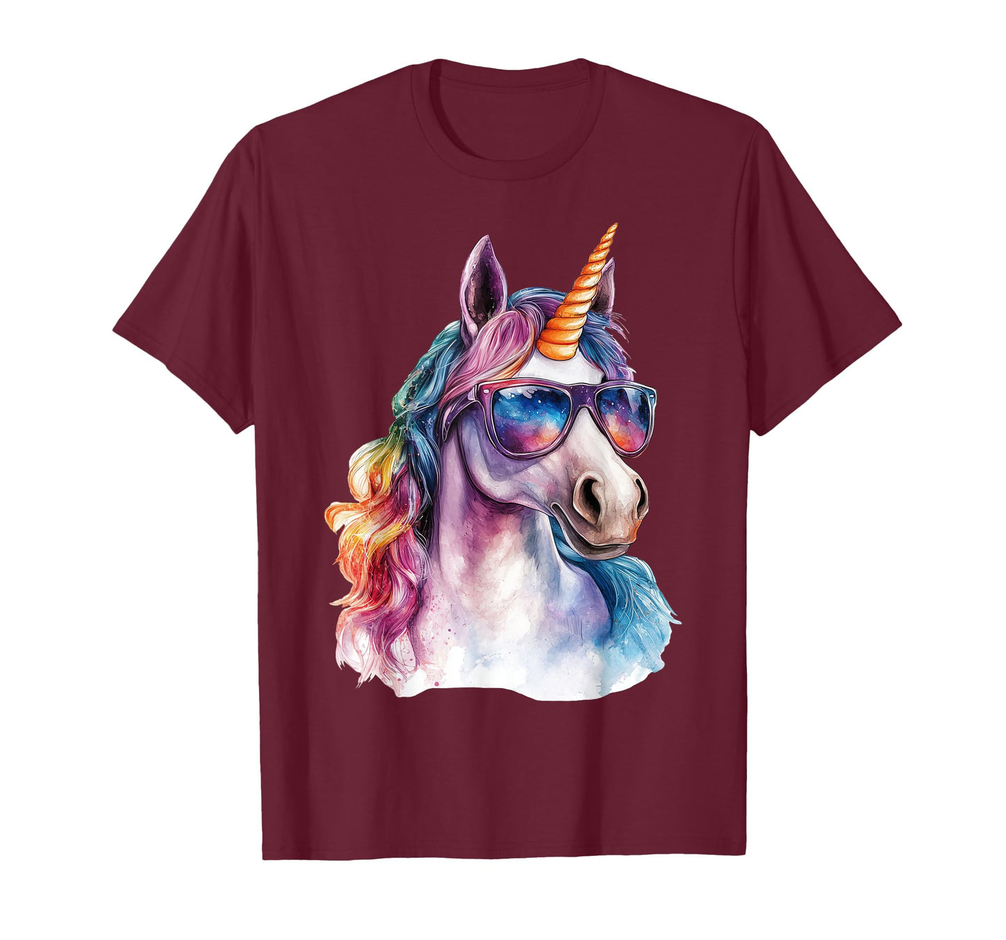 Cute Unicorn wearing Sunglasses Funny Graphic T-Shirt