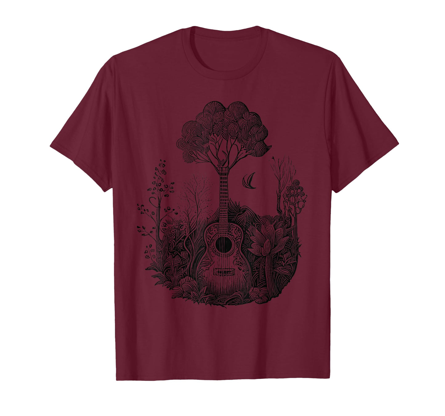 Acoustic Guitar With Plants And Trees Guitarist T-Shirt