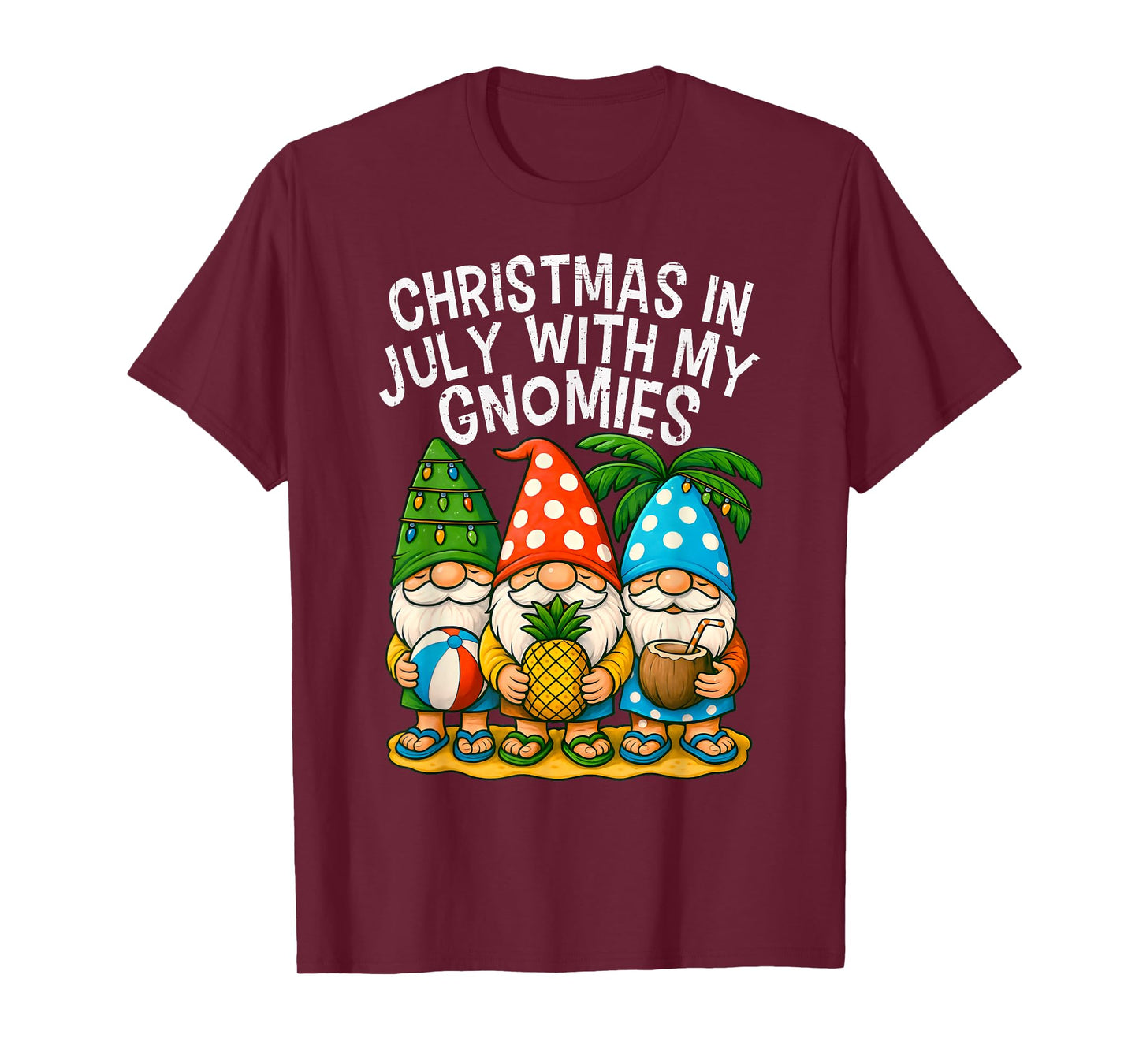 Gnome Christmas In July With my Gnomies Summer Vacation 2025 T-Shirt