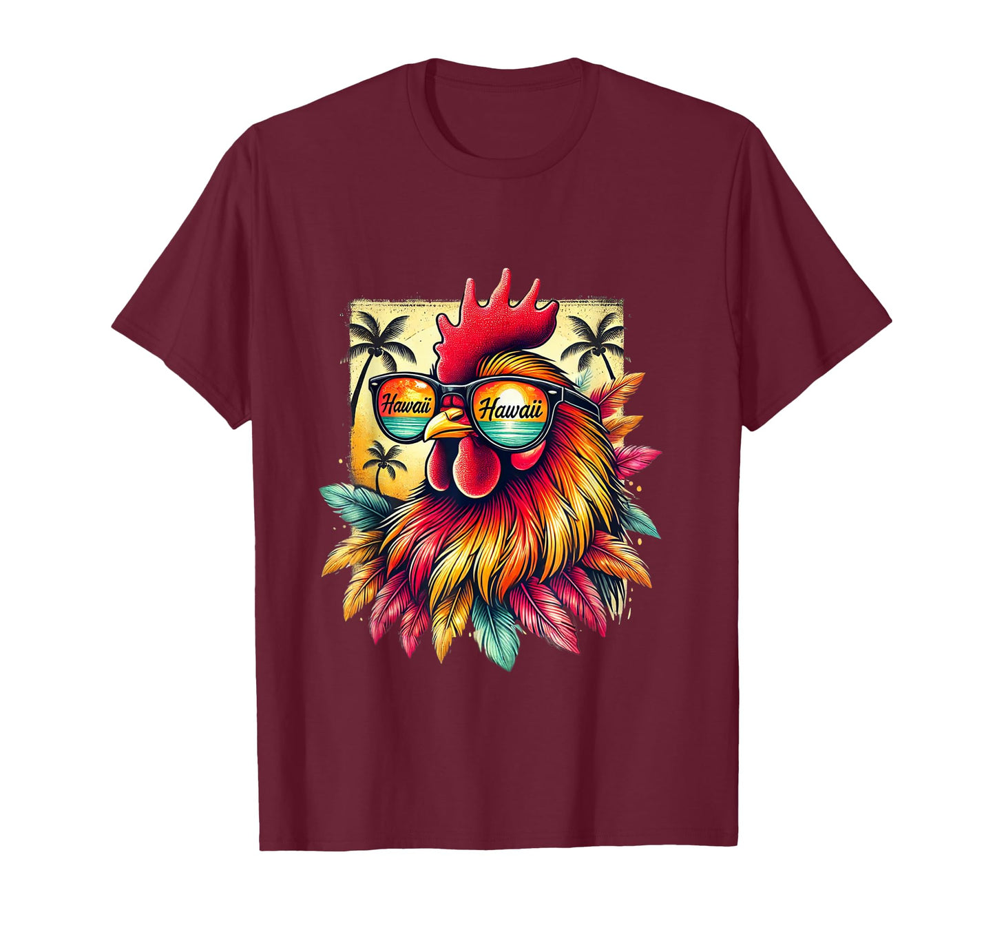 Chicken wearing Hawaii Sunglasses T-Shirt