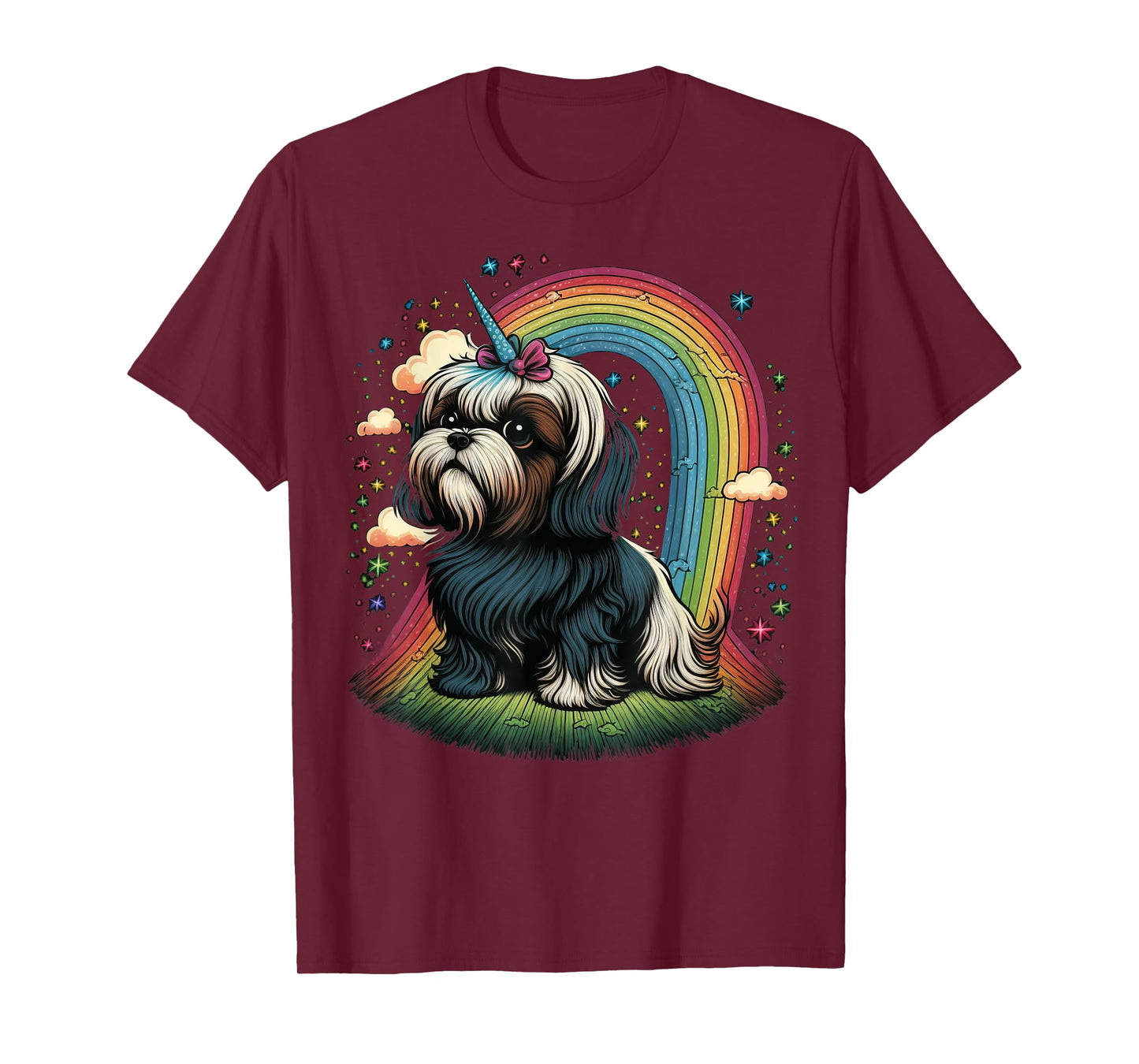 Shih Tzu Unicorn on Rainbow Unicorn Shih Tzu T-Shirt