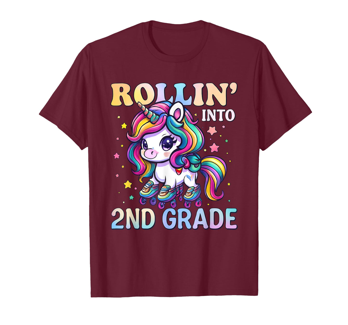 2nd Grade Back To School First Day Girl Rollin Unicorn T-Shirt