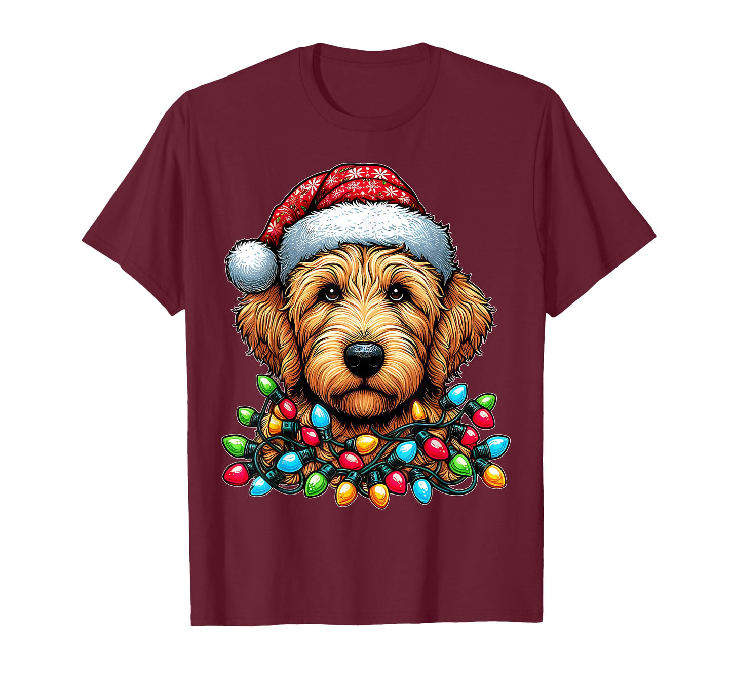 Golden Doodle Goldendoodle Christmas Hat Xmas T-Shirt
