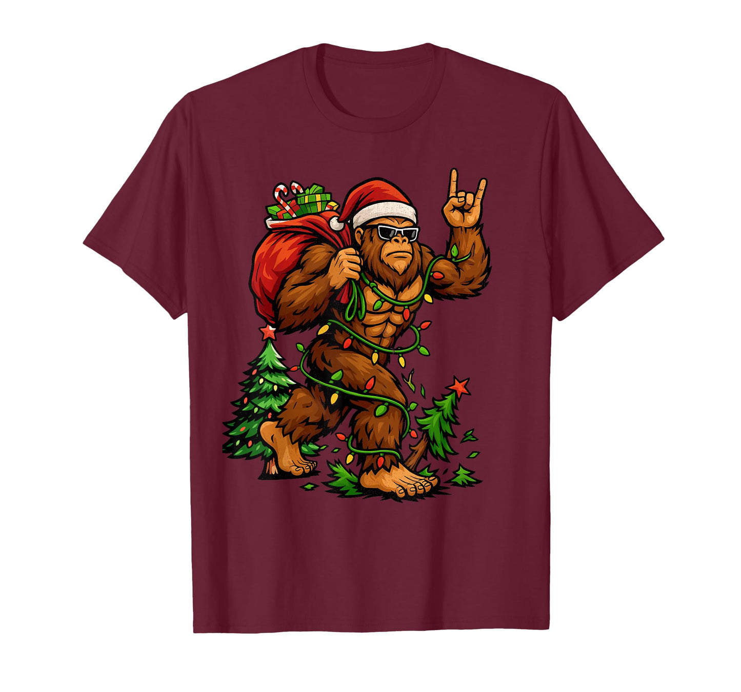 Bigfoot Sasquatch for Men Grandpa Boys Kids Christmas Xmas T-Shirt