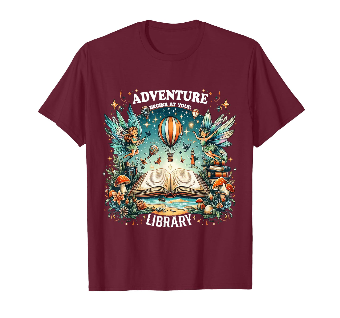 Adventure Begins at Your Library Summer fairies Reading 2024 Men Women T-Shirt