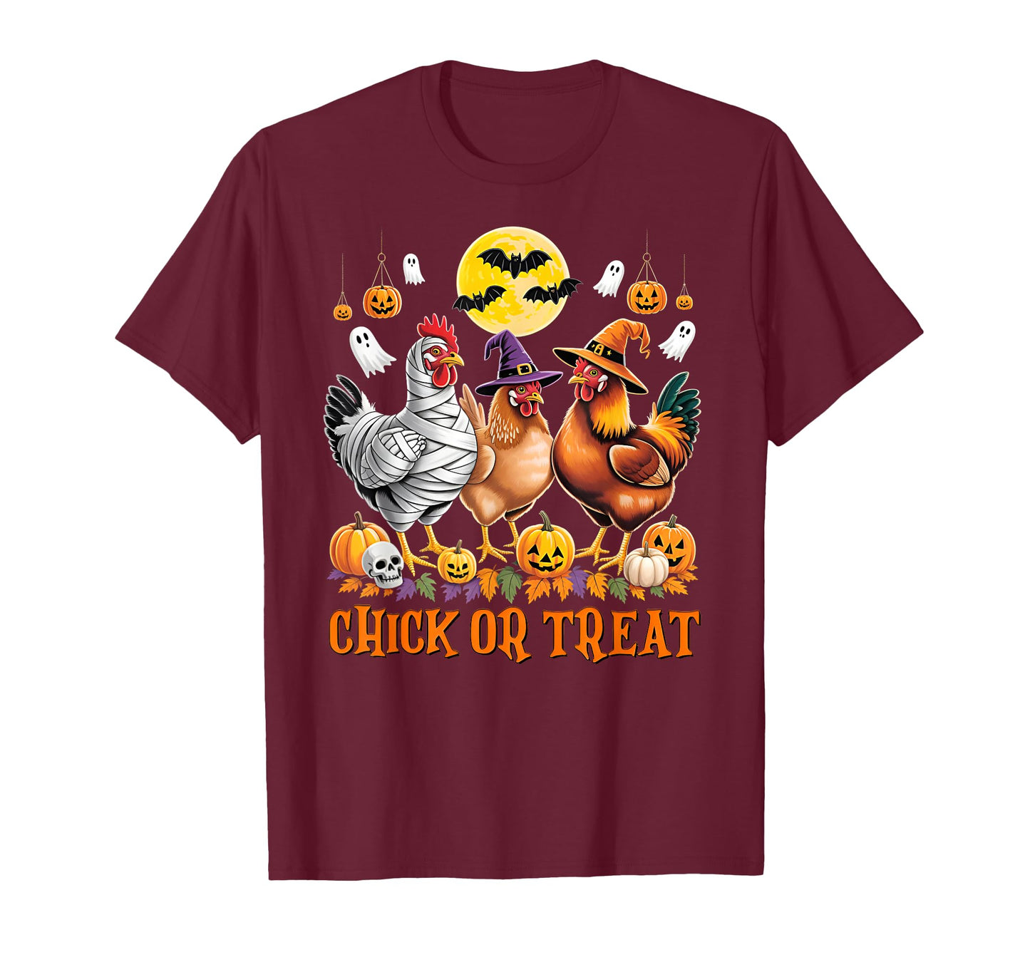 Halloween Chicken Witch Chick Or Treat Spooky Season T-Shirt