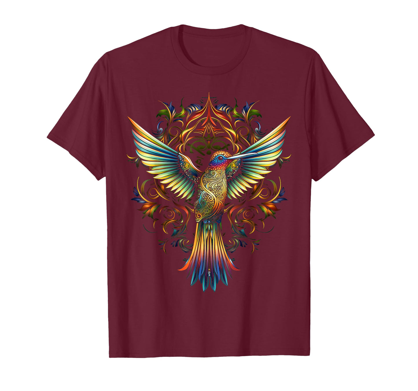 Hummingbird Art Abstract Animal Colroful Bird Hummindgbird T-Shirt