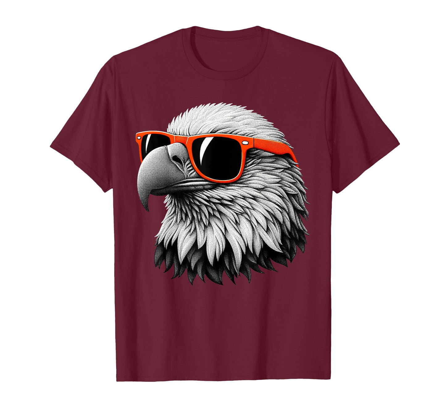 Cool Bald Eagle Bird Wearing Sunglasses Graphic Art T-Shirt