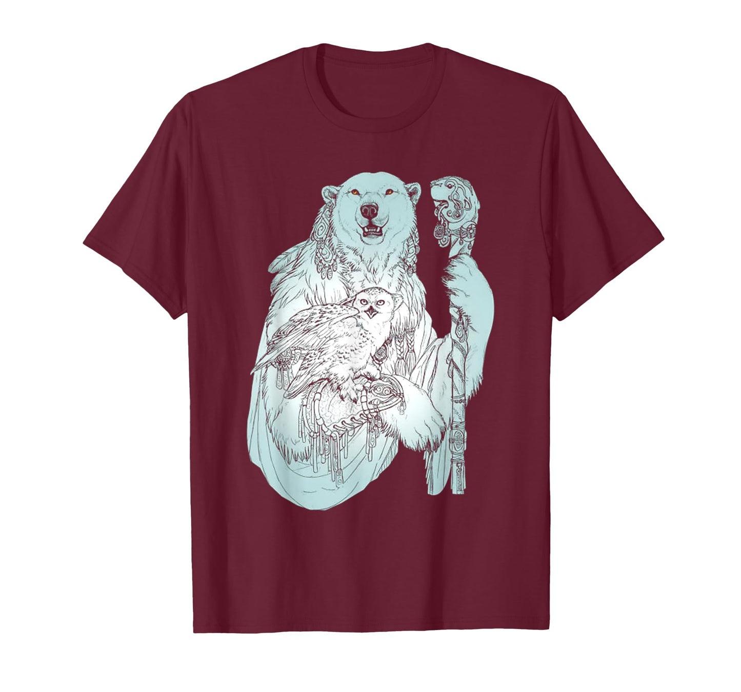 Bear Owl Viking Valhalla North Myths Celtic Symbols T-Shirt