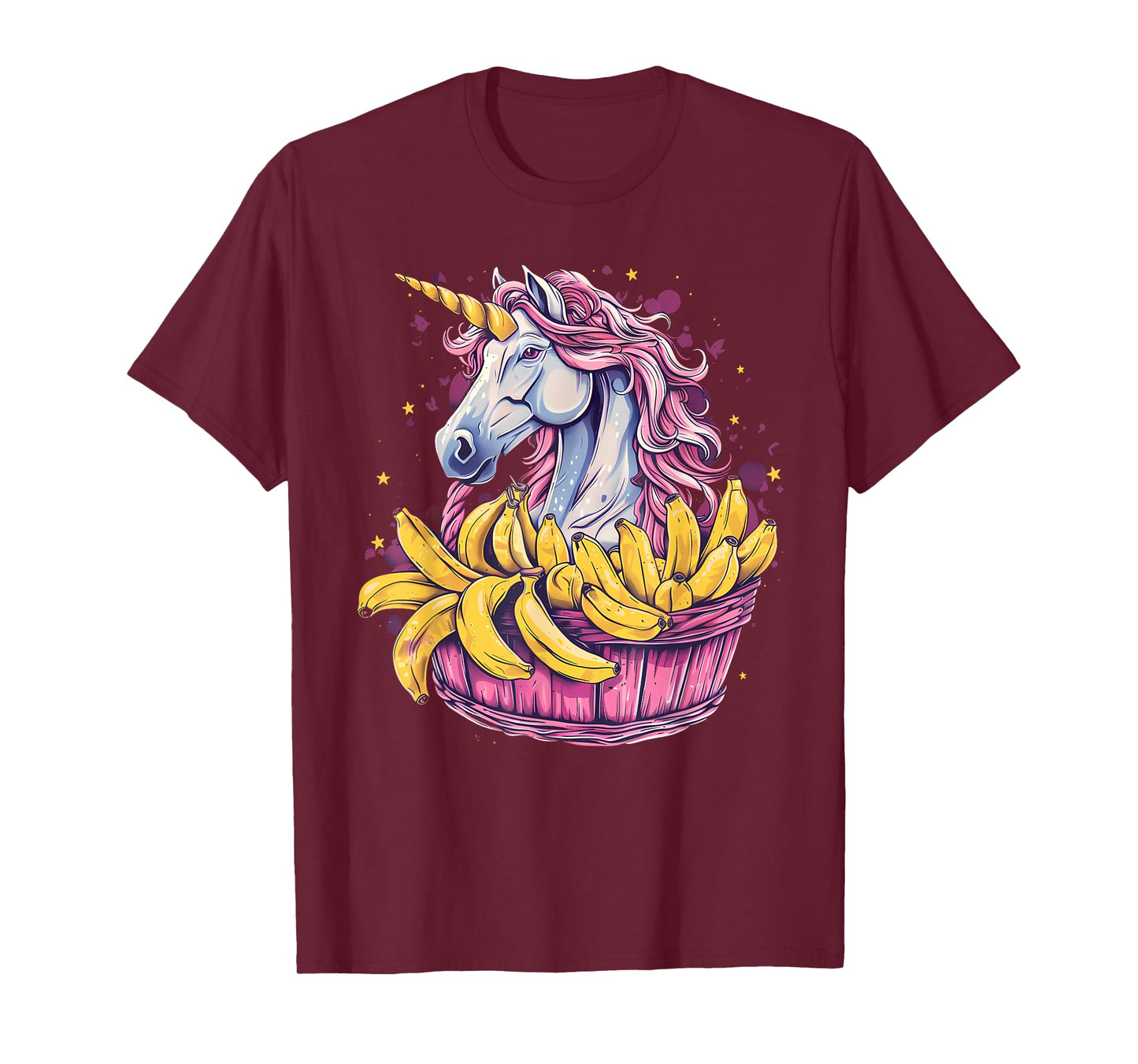 Banana Unicorn Portrait Bananas Fruit Artwork Banana Lover T-Shirt