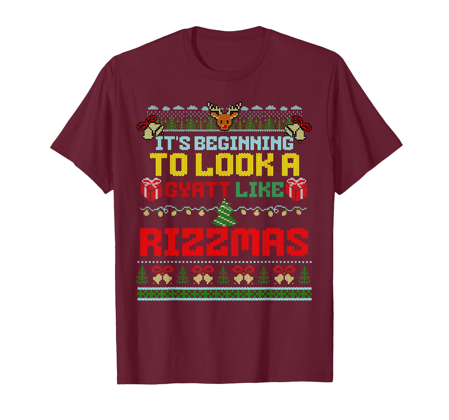 It's Beginning To Look A Gyatt Like Rizzmas Brainrot Xmas T-Shirt