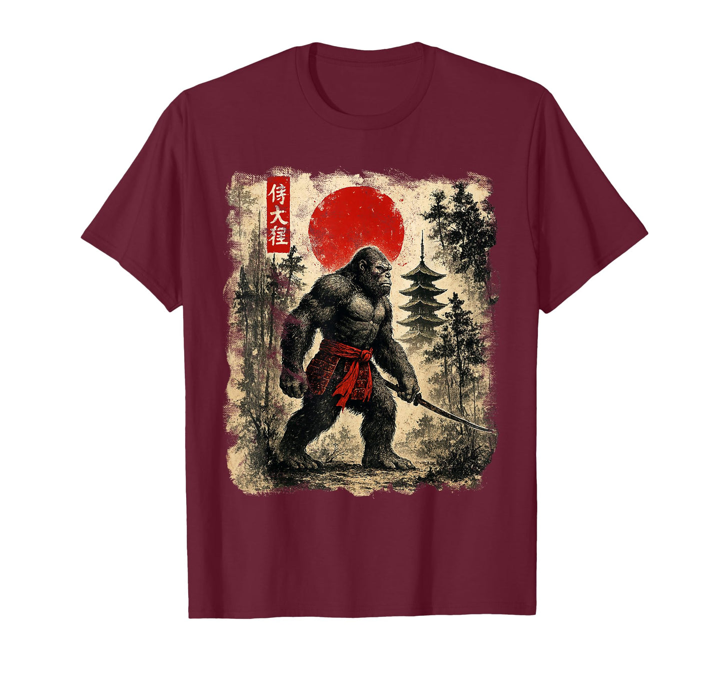 Samurai Bigfoot Japanese Vintage Graphic Ukiyo-e Art T-Shirt