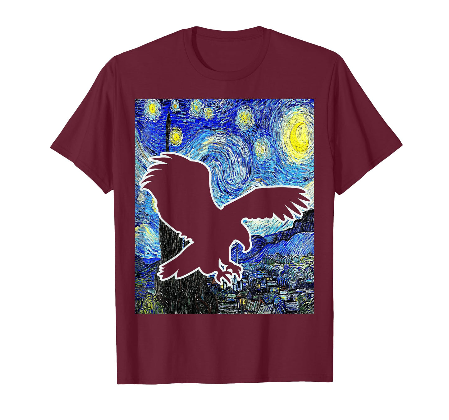 Eagle Starry Night Eagle Lover Van Gogh Eagle Birdwatching T-Shirt