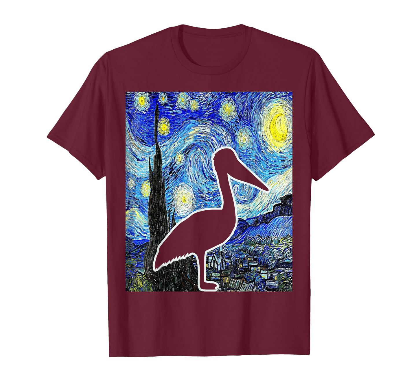 Pelican Starry Night Pelican Lover Pelican Birdwatching T-Shirt
