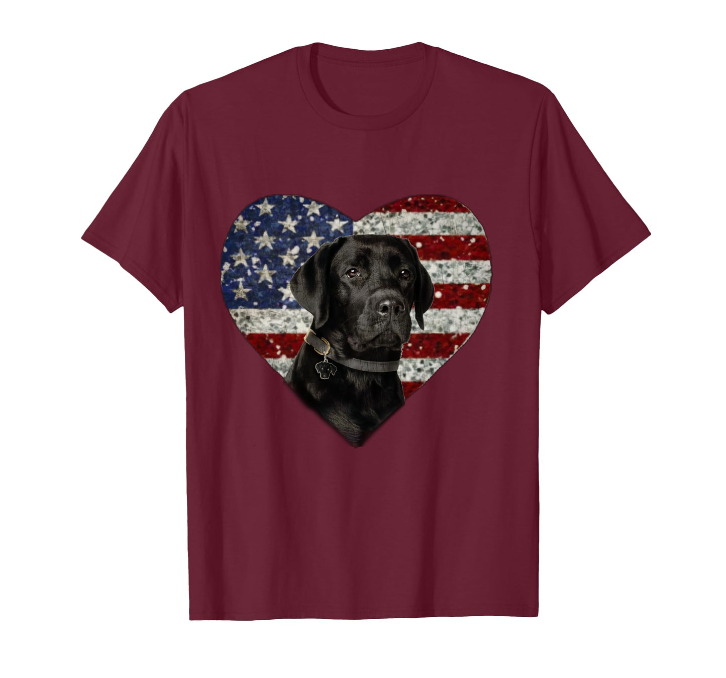American Black Labrador USA Flag Lab Long Sleeve T-Shirt