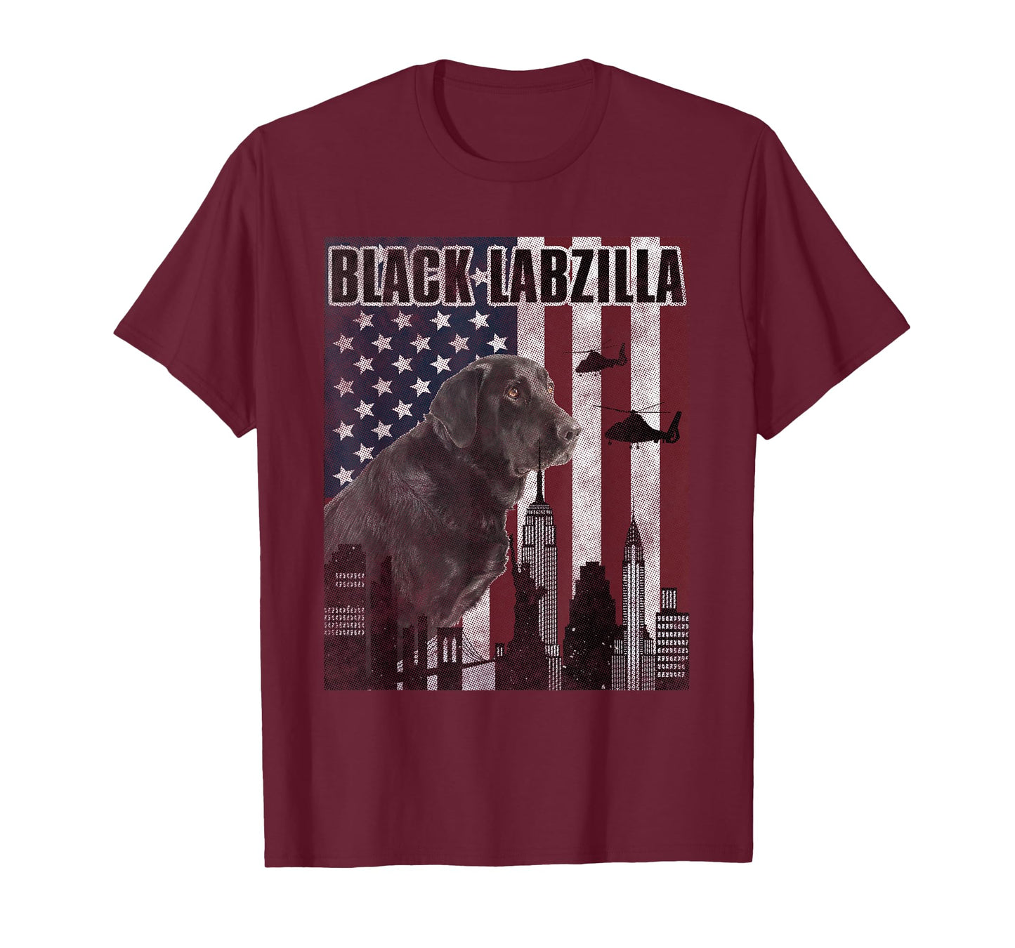 Black Labzilla Amercian Labrador Retriever T-Shirt Lab Tee