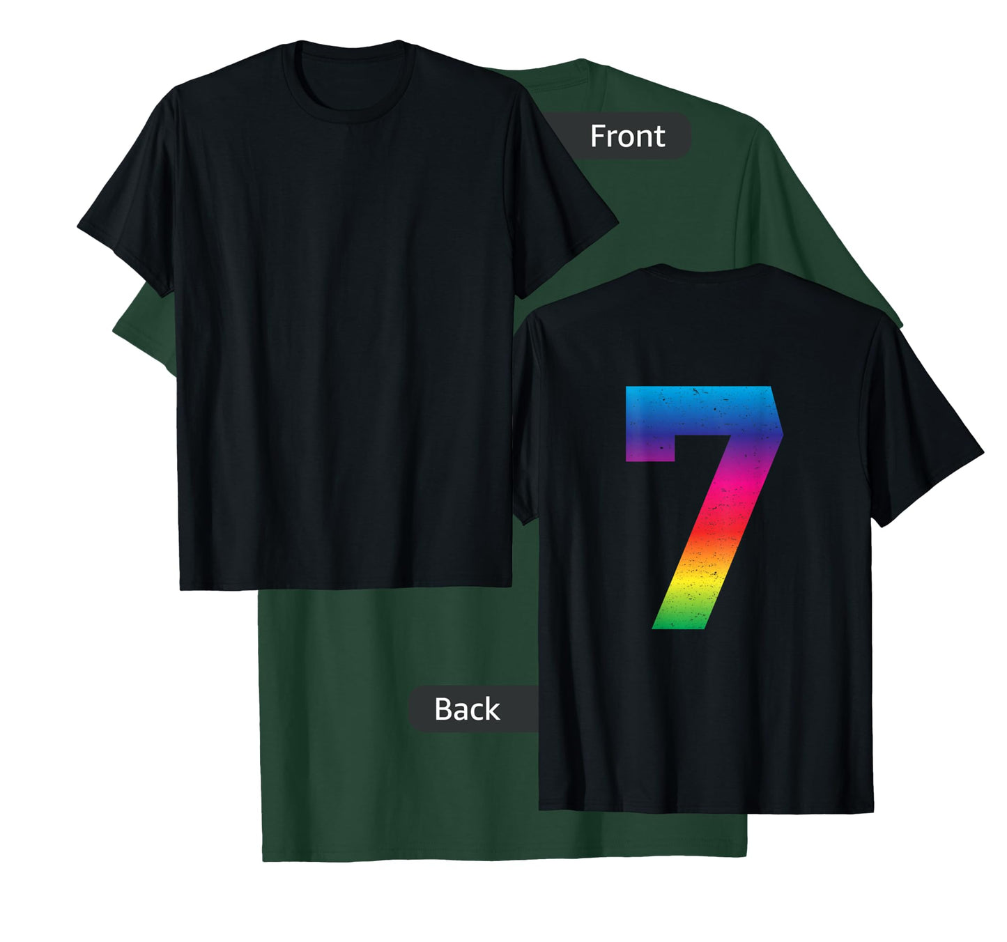 #7 Jersey Uniform Lucky Number Rainbow T-Shirt