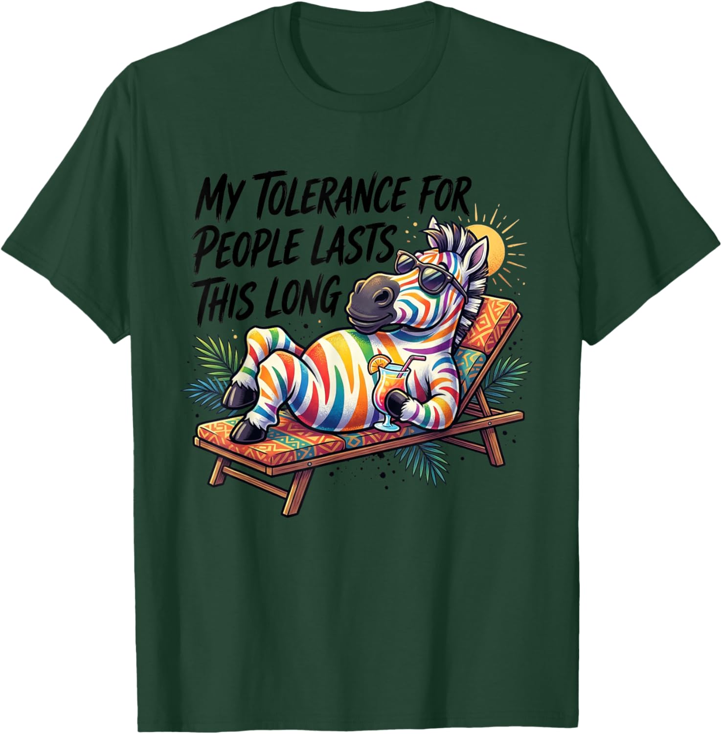 My Tolerance for People Lasts This Long Funny Horse T-Shirt - T-Shirt | Forest