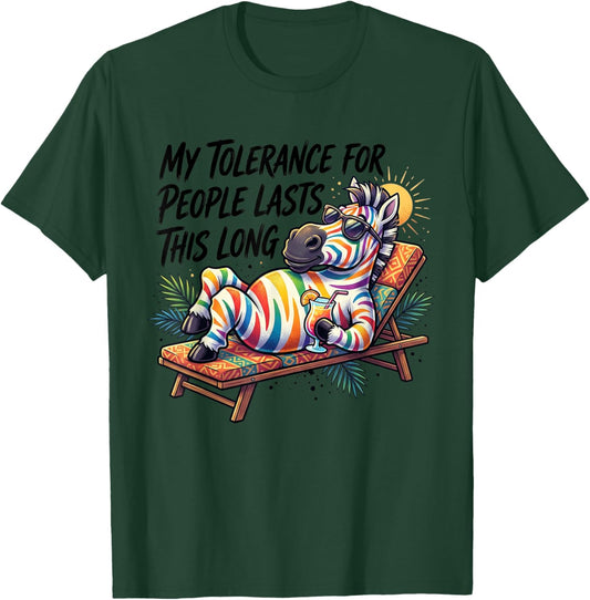 My Tolerance for People Lasts This Long Funny Horse T-Shirt - T-Shirt | Forest