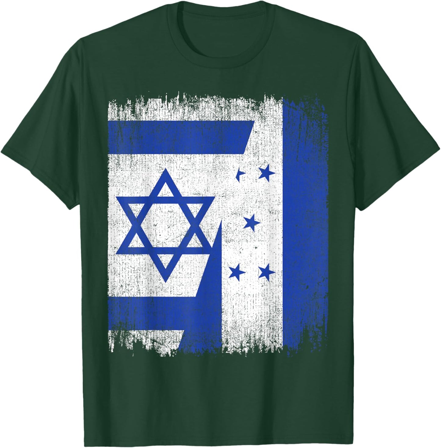 Half Israel Honduras Split Flag Israelis Pride Roots T-Shirt - T-Shirt | Forest