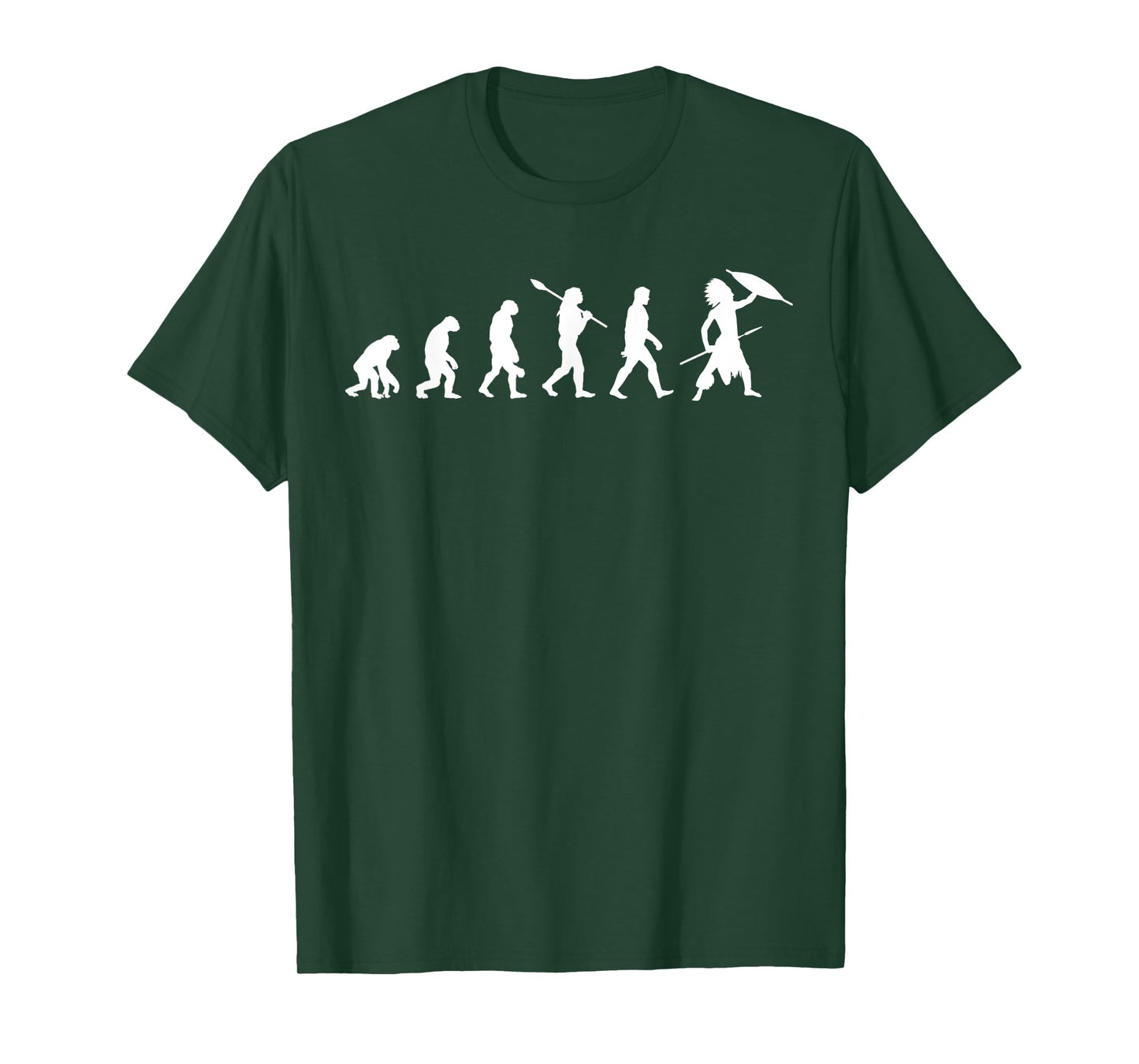 Native American with Spear and Shield - Evolution of Man T-Shirt