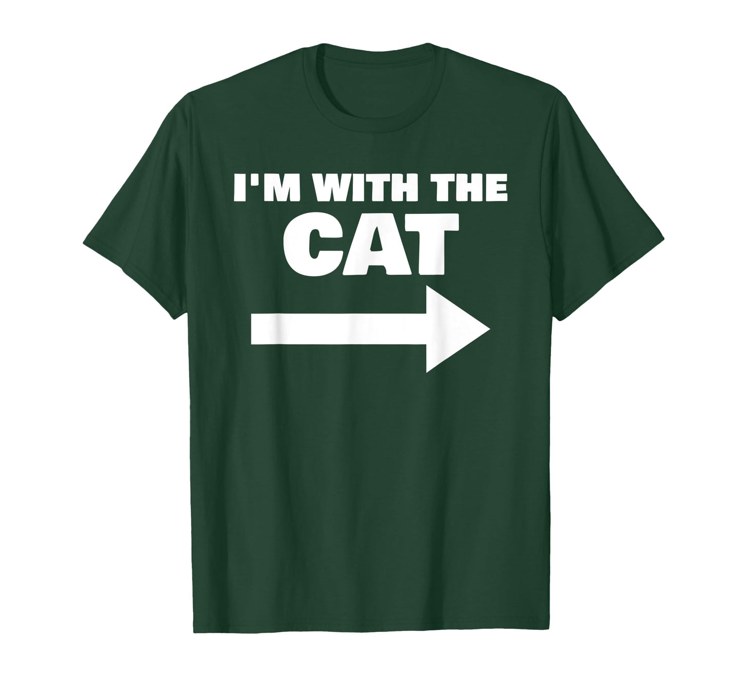 I'm With The Cat Funny Matching Halloween Couple Costume T-Shirt