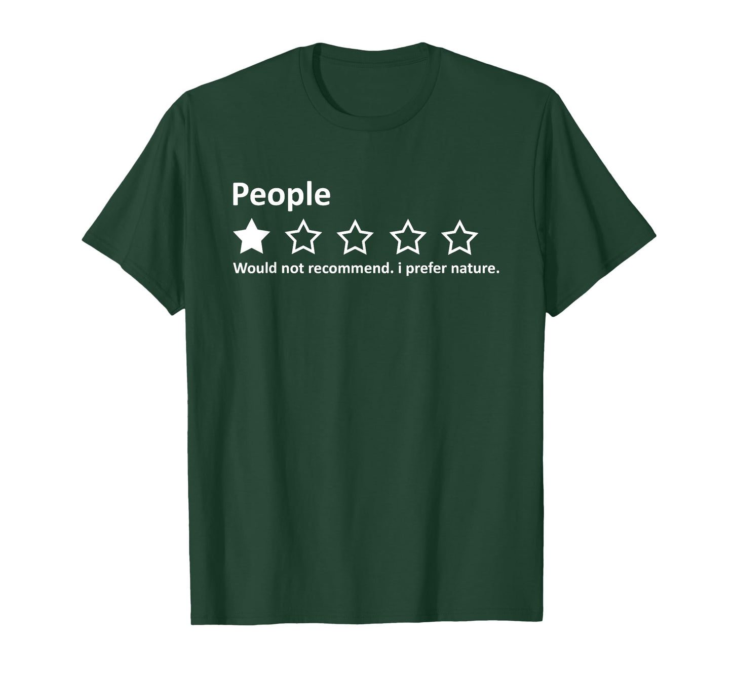 people review 1 star rating i prefer nature camping hiking T-Shirt