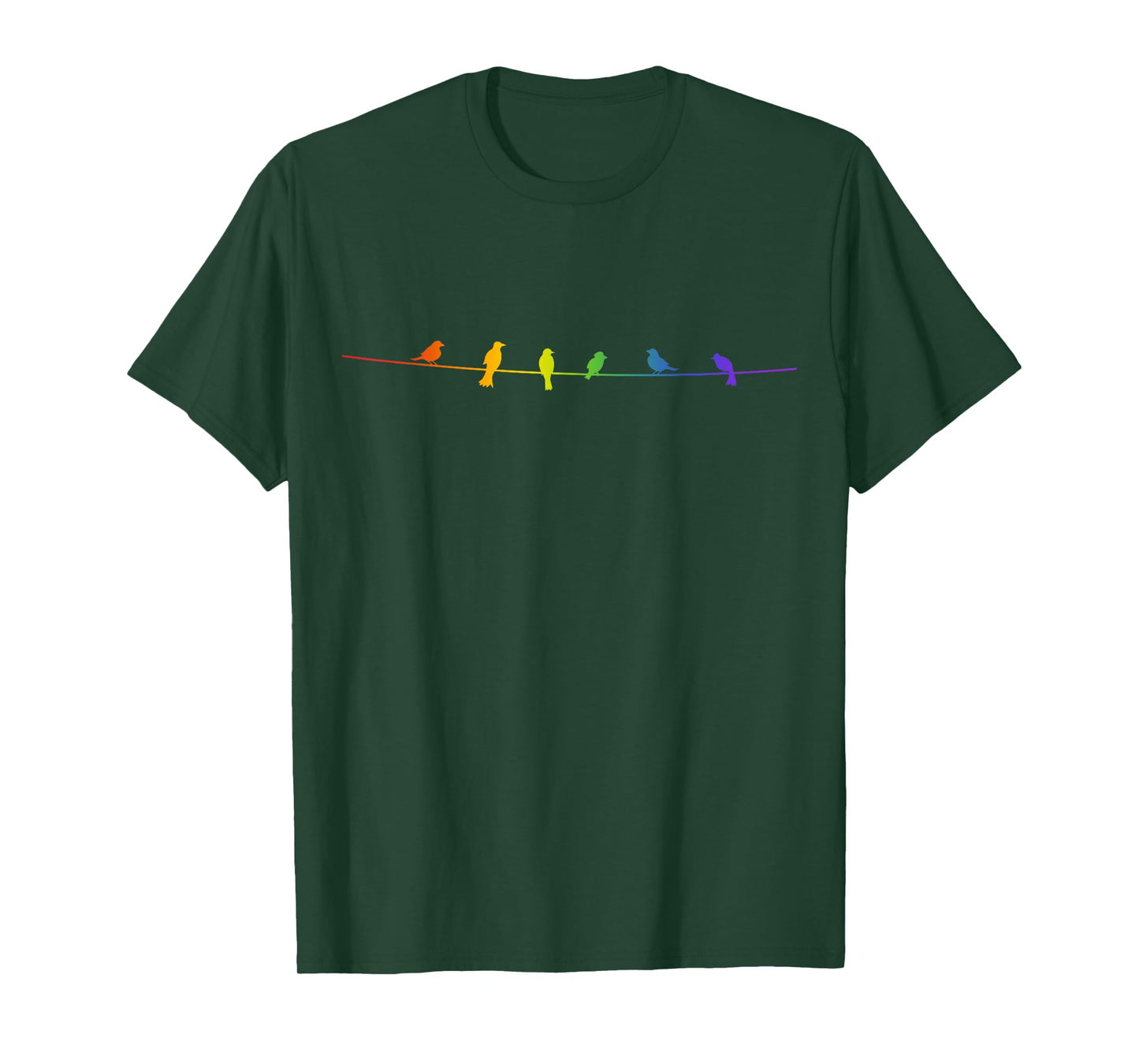 Birds On Wire Subtle Pride Month Flag LGBT Bird Lover T-Shirt