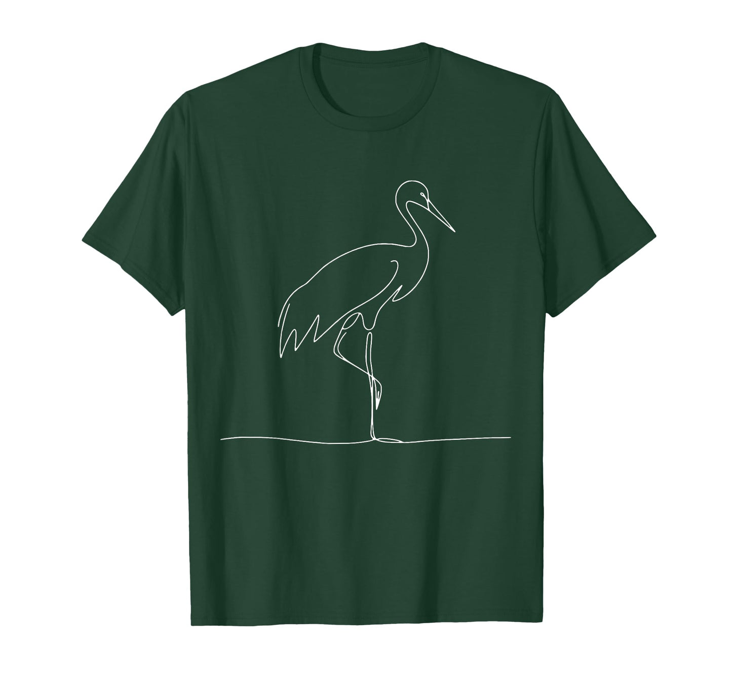 Line Art Bird Ornithologist Sandhill Crane T-Shirt