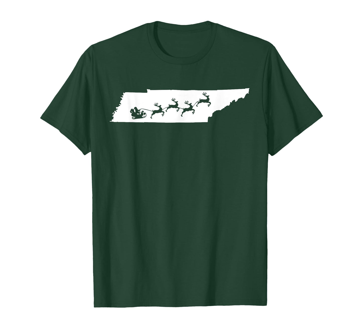Tennessee Map Santa Tee Christmas Reindeer XMas T-Shirt