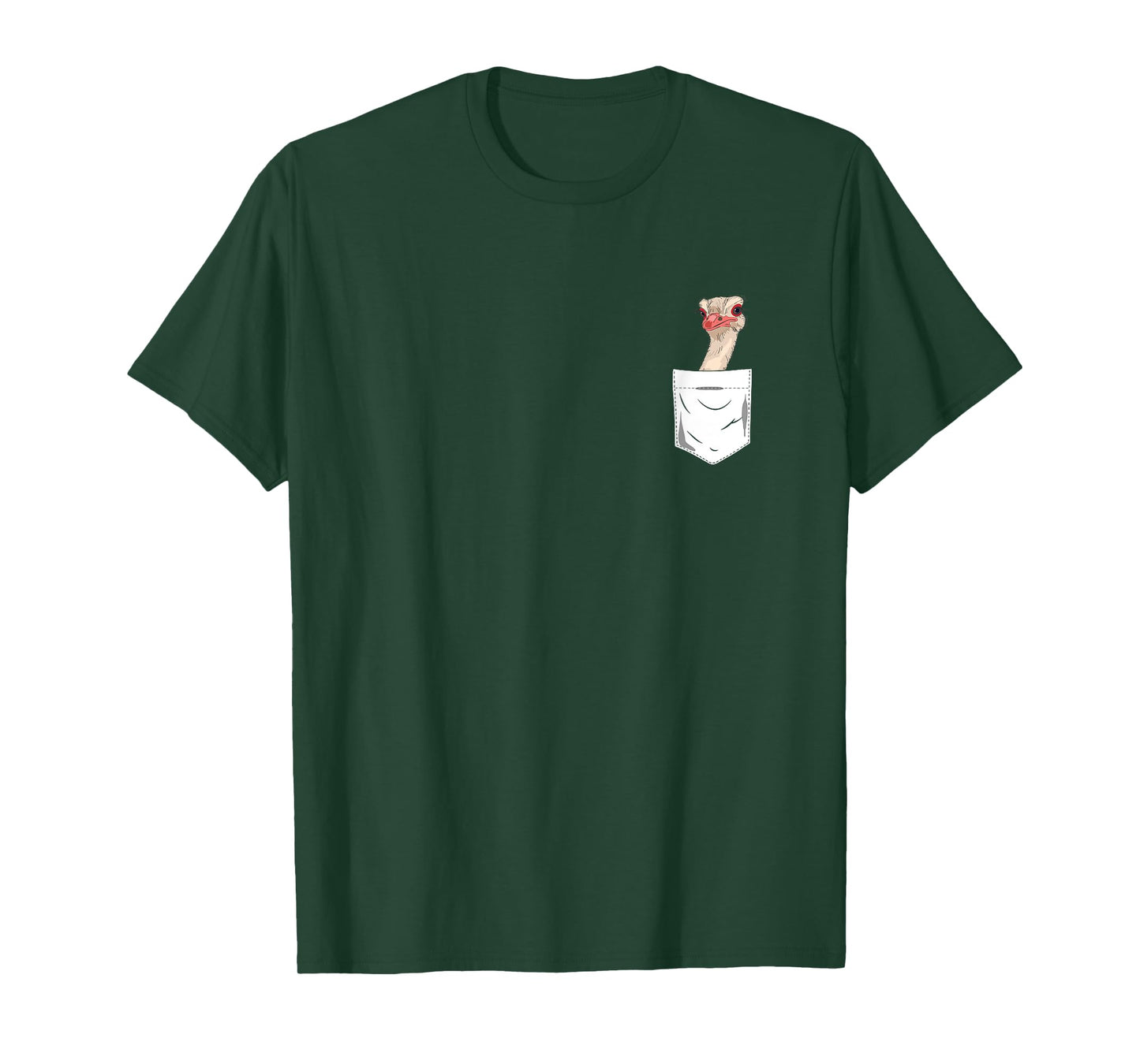 Ostrich Bird in the Pocket T-Shirt Funny Ostrich T-Shirt