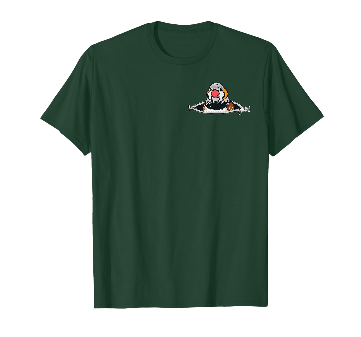 Zebrafink in Pocket Ornamental Birds Chest Pocket Birds Zebra Finches T-Shirt