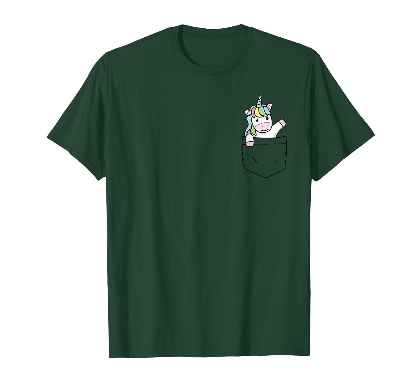 Unicorn Cute Pocket Tee Graphic T-Shirt