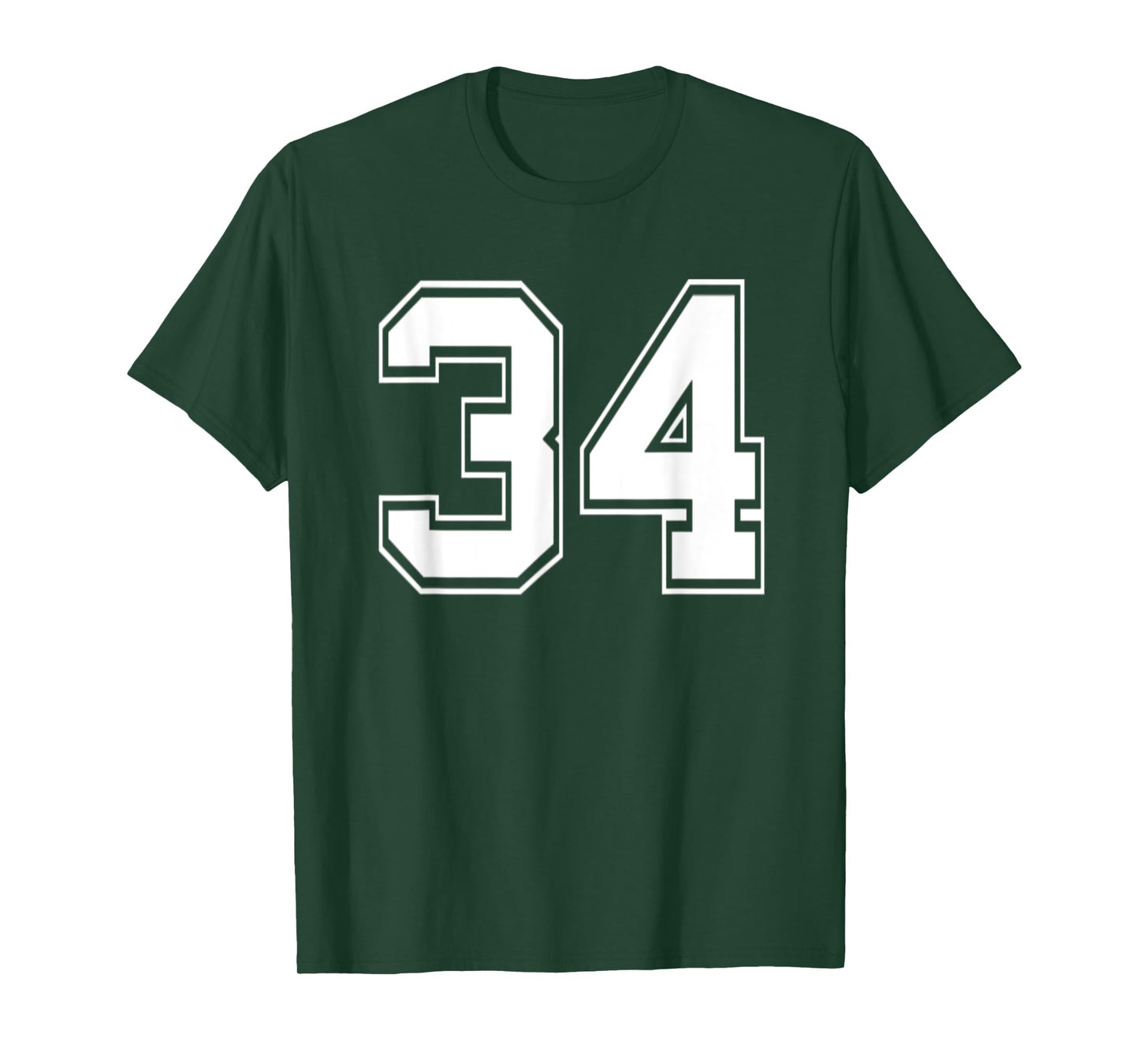 Number 34 TShirt Baseball Football Soccer Birthday T-Shirt