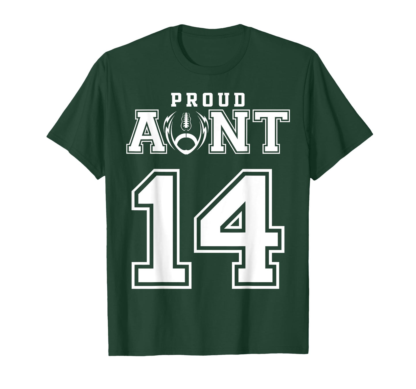 Custom Proud Football Aunt Number 14 Personalized For Women T-Shirt